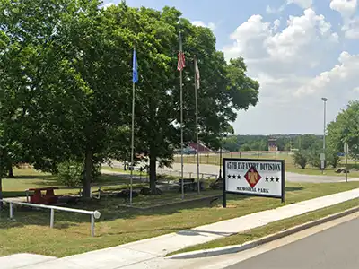 Street front at 45th Infantry Division Memorial Park, Atoka, Oklahoma