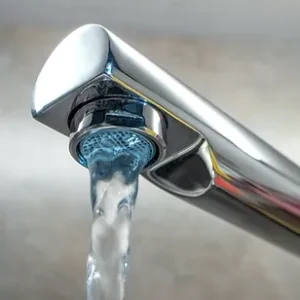 water running out of a faucet, used to symbolize a water utility