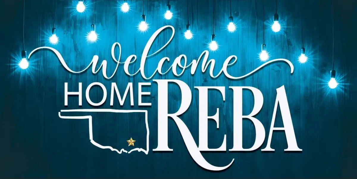 Banner that says Welcome Home Reba